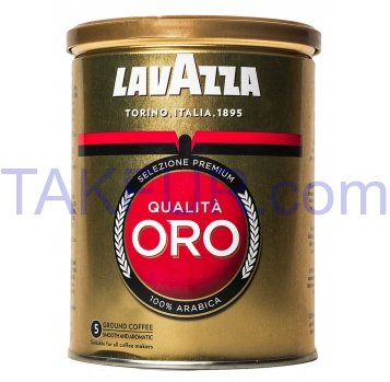 Кофе Lavazza Quallta Oro 100% натур жареный молотый 250г - Фото