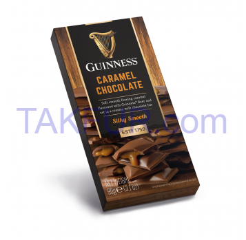 Шоколад Guinness молочный с карамельной начинкой 90г - Фото
