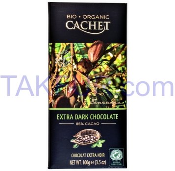 Шоколад Cachet Organic черный 100г - Фото