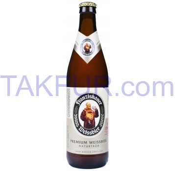 Пиво Franziskaner Weissbier Naturtrub светлое пастер 5% 0,5л - Фото