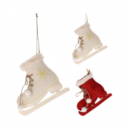 Прикраса новорічна ялинкова у формі ковзана 15X2X13 см - Фото