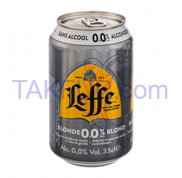 Пиво Leffe светлое безалкогольное 0.33л - Фото