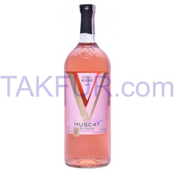Вино Villa Krim Мускат Ривьера полуслад розовое 9-13% 1,5л - Фото