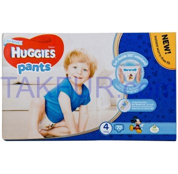 Підгузки-трусики Huggies Pants для хлопч 4 розм 9-14 кг 72шт - Фото