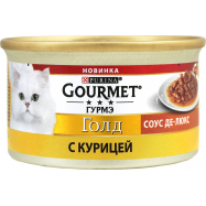 Корм Gourmet Gold Соус Де-Люкс с курицей для кошек 85г - Фото