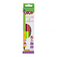 Карандаши Zibi Kids Line Neon+Metallic №ZB.2465 цвет 6шт/уп - Фото