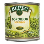 Горошек Верес зеленый консервированный 400г - Фото