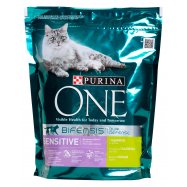 Корм для котов Purina One Sensitive с индейкой и рисом 800г - Фото