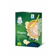 Каша молочная сухая быстрорастворимая пшенично-овсяная с бананом для детей от 6мес Organic Gerber ку - Фото