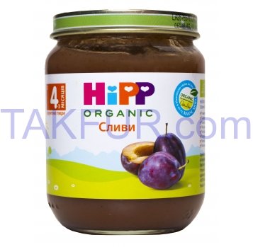 Пюре фруктовое HiPP Organic Сливы для детей от 4-х мес 125г - Фото