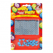 Свечи Помічниця Happy Party для торта голубые 18шт/уп - Фото