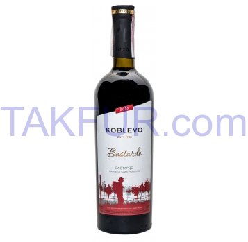 Вино Koblevo Bastardo красное полусладкое 9.5-12% 0.75л - Фото