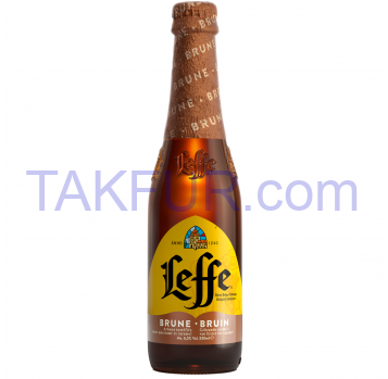 Пиво Leffe Brune темное стеклянная бутылка 0.33л - Фото