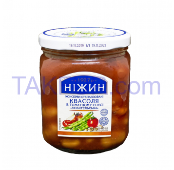 Фасоль Ніжин Любительская в томатном соусе 450г - Фото