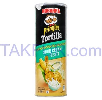 Чипсы Pringles Tortilla со вкусом сметаны кукурузные 160г - Фото