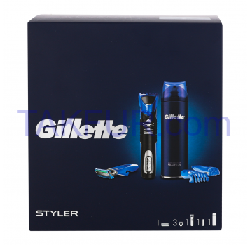 Набор Gillette гель Fusion для бритья+стайлер 1шт - Фото