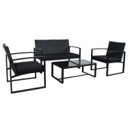 NN НАБ МЕБЛІВ РОТАНГ 4ШТ ЧОРНИЙ - Фото