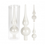 Верхівка для новорічної ялинки білий колір 55X200 мм - Фото