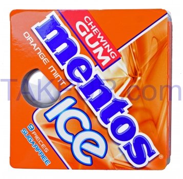 Жевательная резинка Mentos Ice вкус апельсина и мяты 12,9г - Фото