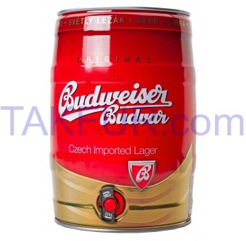 Пиво Budweiser Budvar светлое пастеризованное 5% 5л - Фото