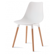 Стул Metro Internal brand белый с деревянными ножками - Фото