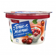Десерт творожный Точно Молочно с джемом Вишня 5% 180г - Фото
