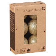 Набір Куль Tarrington House глітер золоті 60мм 6шт - Фото