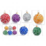 Шар елочный ассорти снегопад 60мм пластик - Фото