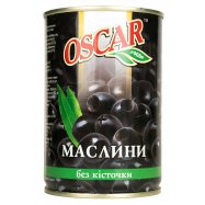 Маслины Oscar черные без косточки 432мл - Фото