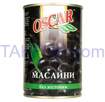Маслины Oscar черные без косточки 432мл - Фото
