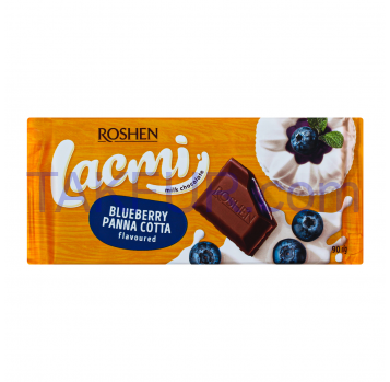 Шоколад Roshen Lacmi Черничная Панна Котта молочный 90г - Фото