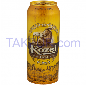 Пиво Velkopopovicky Kozel светлое фильтр пастеризов 4% 0.5л - Фото