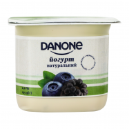Йогурт Danone Черника-ежевика натуральный 2% 135г - Фото