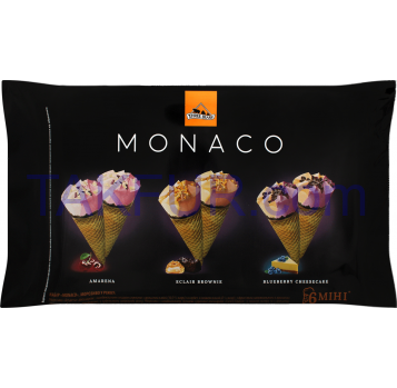 Мороженое Три ведмеді Monaco в рожке набор 6*60г/уп - Фото