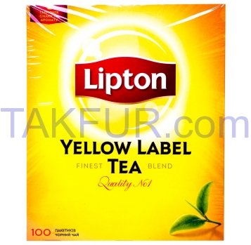 Чай Lipton Yellow Label Tea черный байховый 2г*100шт 200г - Фото
