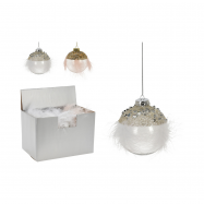 Прикраса новорічна ялинкова у формі кулі 8X8 см - Фото