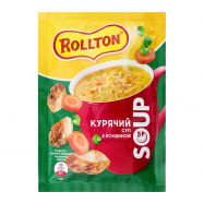 Суп Rollton куриный быстрого приготовления с лапшой 17г - Фото