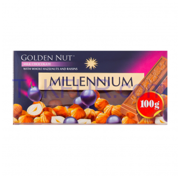 Шоколад Millennium Golden Nut с орехами и изюмом 100г - Фото