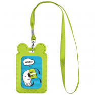 Бейдж на шнурке вертикальный, зеленый - Фото