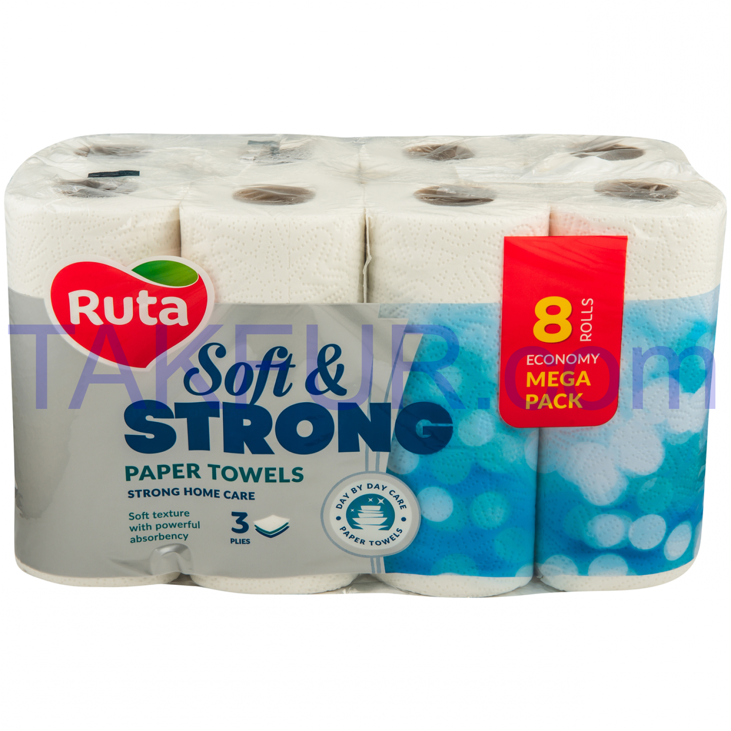 Полотенца бумажные Ruta Soft&Strong трехслойные 8шт/уп купить онлайн с ...