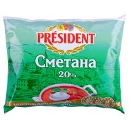 Сметана President 20% 350г