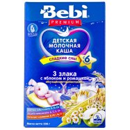 Каша молочная Bebi 3 злака с яблуком/ромашкой с 6 мес 200г - Фото