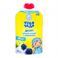 Десерт Чудо-чадо Яблоко-слива со сливками фруктовый 90г - Фото