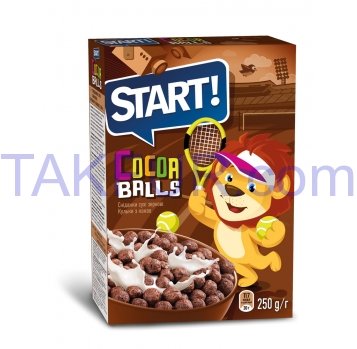 Завтраки сухие Start! зерновые шарики с какао 250г - Фото