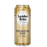 Пиво Lander Bräu Premium светлое фильтрован 4,9% 500мл ж/б - Фото