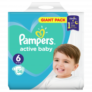 Подгузники Pampers Active Baby Extra Large детс 13-18кг 56шт - Фото
