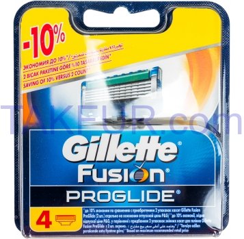 Кассеты для бритья Gillette Fusion ProGlide сменные 4шт - Фото