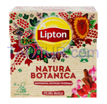 Смесь Lipton Natura Botanica Шиповник-Корица-Роза 20*1.8г/уп - Фото