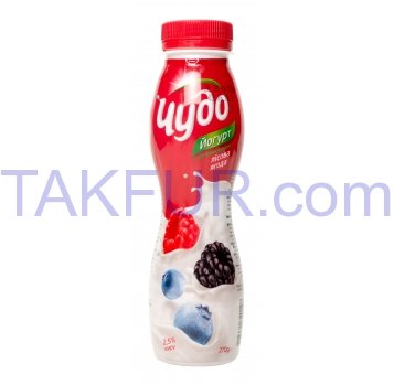 Йогурт Чудо лесная ягода питьевой 2,5% 270г - Фото