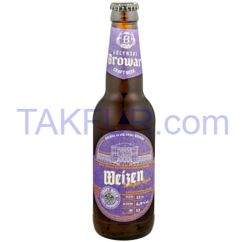 Пиво Volynski Browar Weizen светлое н/ф 4.9% 0.35л - Фото